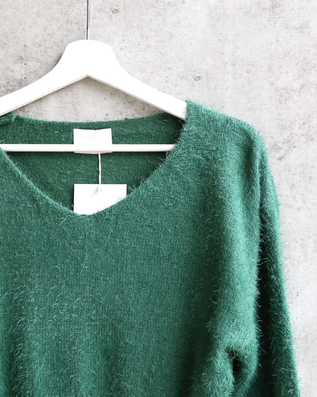 Soft Cozy Cropped Fuzzy Sweater GREEN