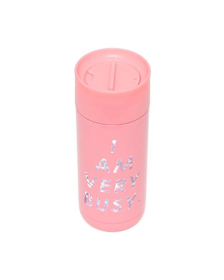Ban.do - Stainless Steel Thermal Mug in I am Very Busy Pink/Holographic