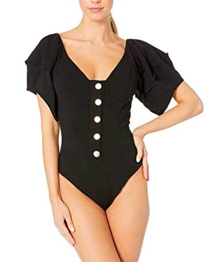 Free People Not so Basic Bodysuit in Black