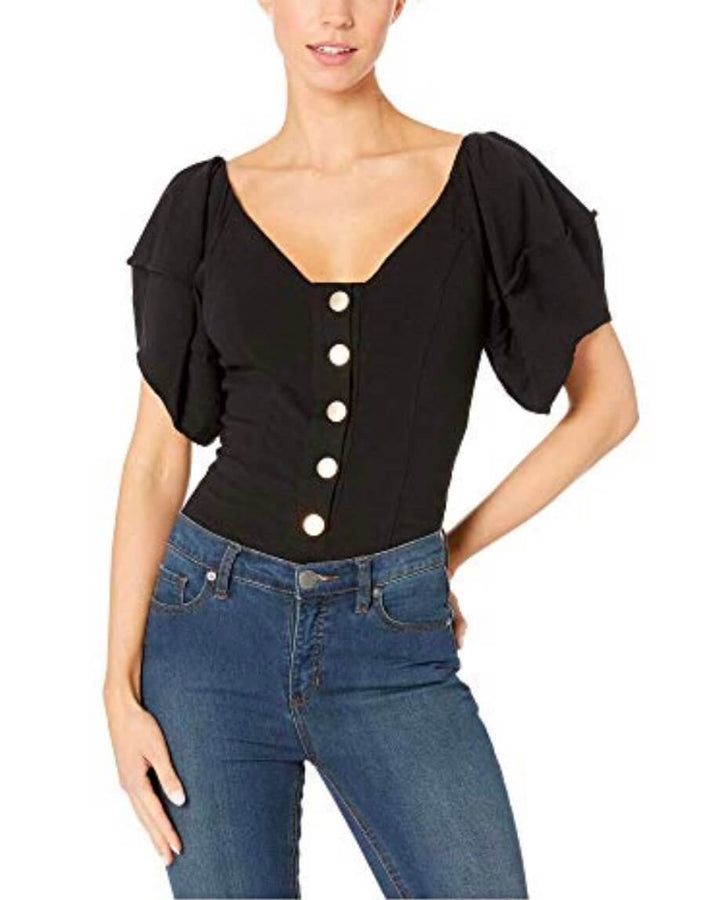 Free People Not so Basic Bodysuit in Black