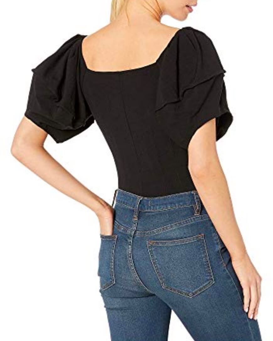 Free People Not so Basic Bodysuit in Black