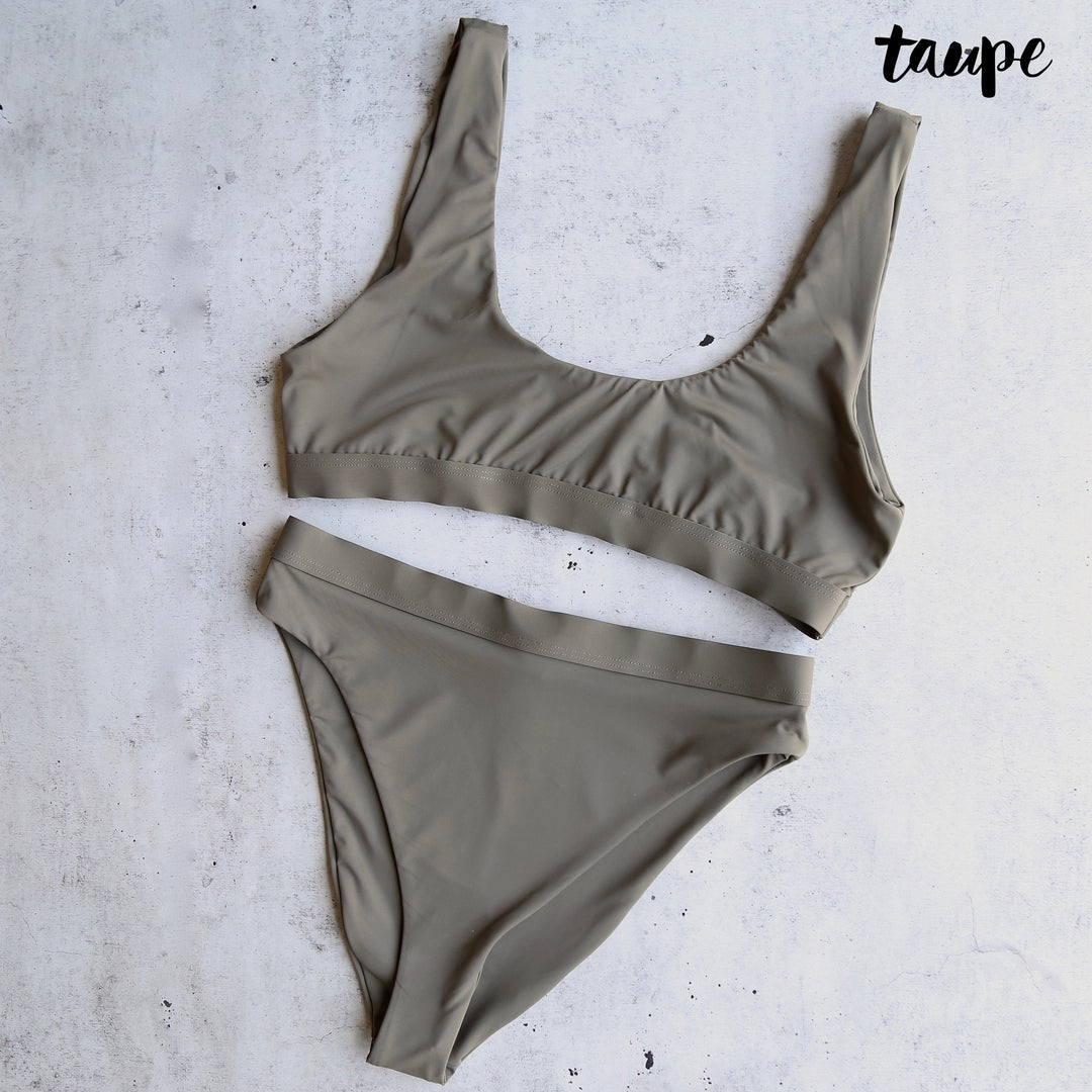 Dippin' Daisy's Sporty Swim Top + Banded High Waist Cheeky Bottom Bikini Separates - More Colors