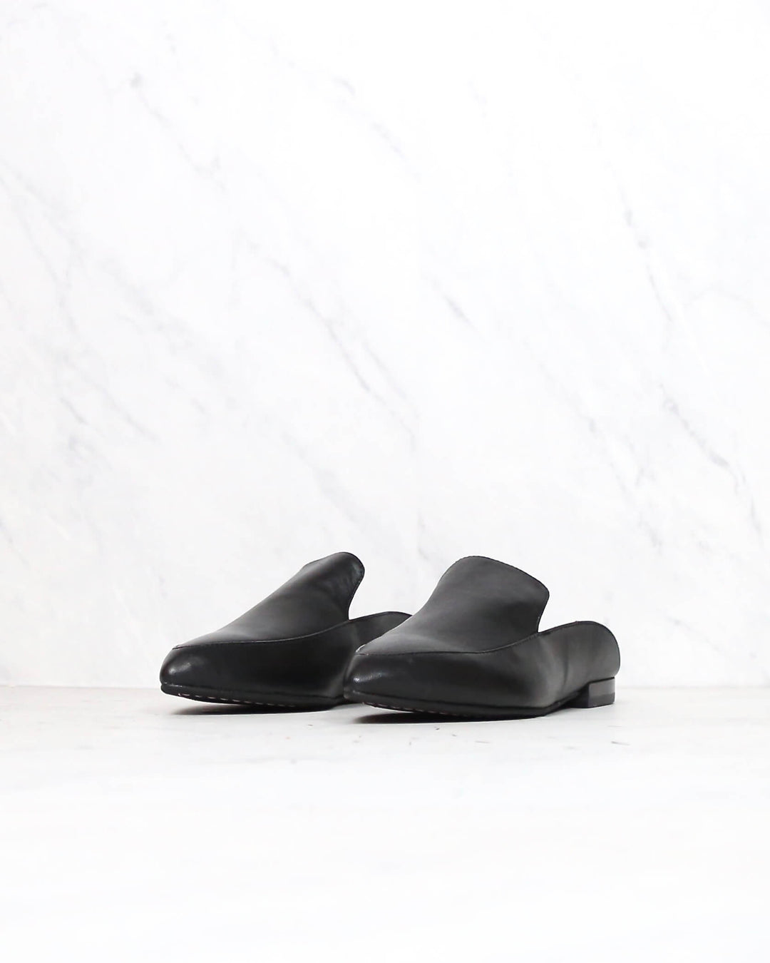 Chinese Laundry x Kristin Cavallari - Capri Black Leather Loafer Slides