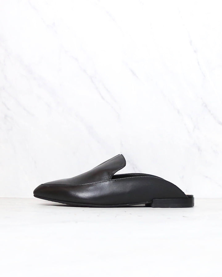 Chinese Laundry x Kristin Cavallari - Capri Black Leather Loafer Slides