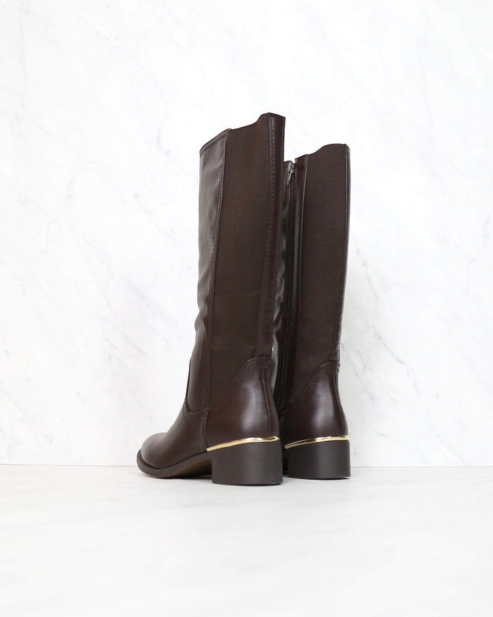 Classic Tall Riding Boots in Brown