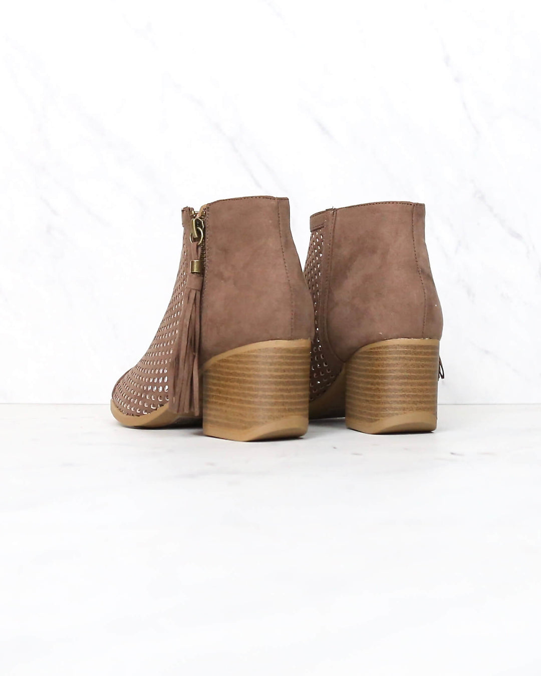 Olivia Perforated Ankle Booties in More Colors