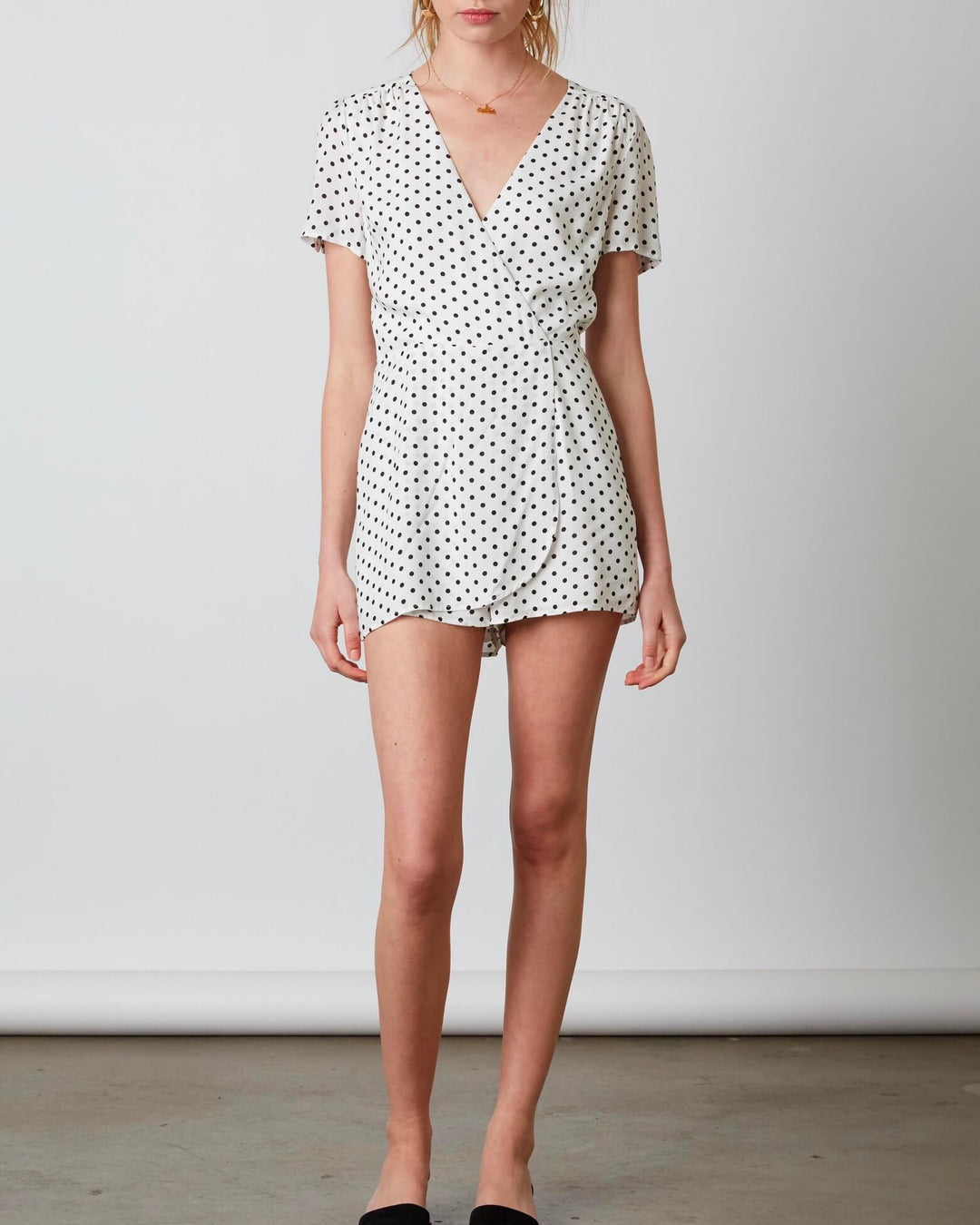 Cotton Candy LA - Shoreditch Polka Dot Romper - White/Black