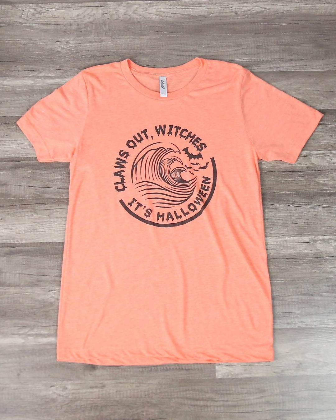 Distracted - Claws Out Witches, It's Halloween Graphic Tee in Heather Orange