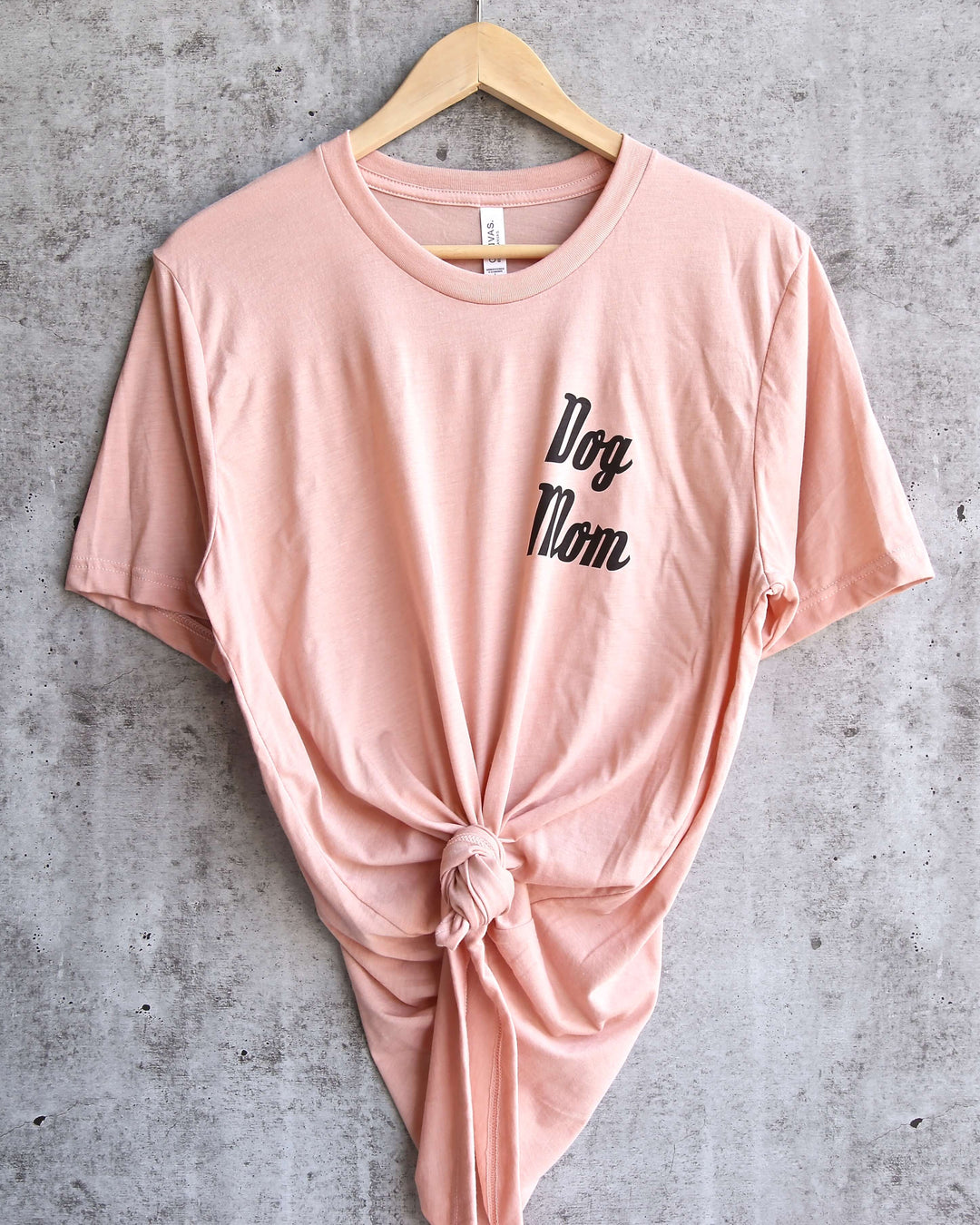 Distracted - Dog Mom Unisex Graphic Tee in Peach/Black