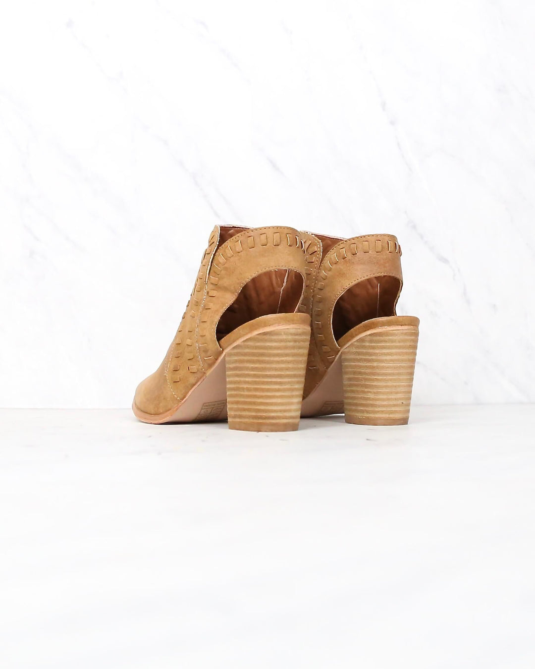 Mi iM - Emily | Patterned Pointed Cowboy Boot - Camel
