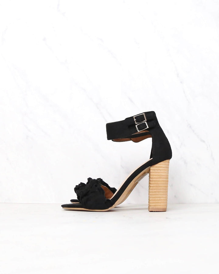 Miracle Miles - Emmeline Ruffle Trimmed Two Band Heels in More Colors
