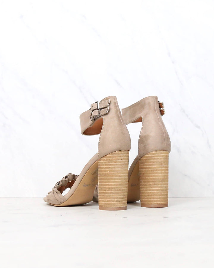 Miracle Miles - Emmeline Ruffle Trimmed Two Band Heels in More Colors