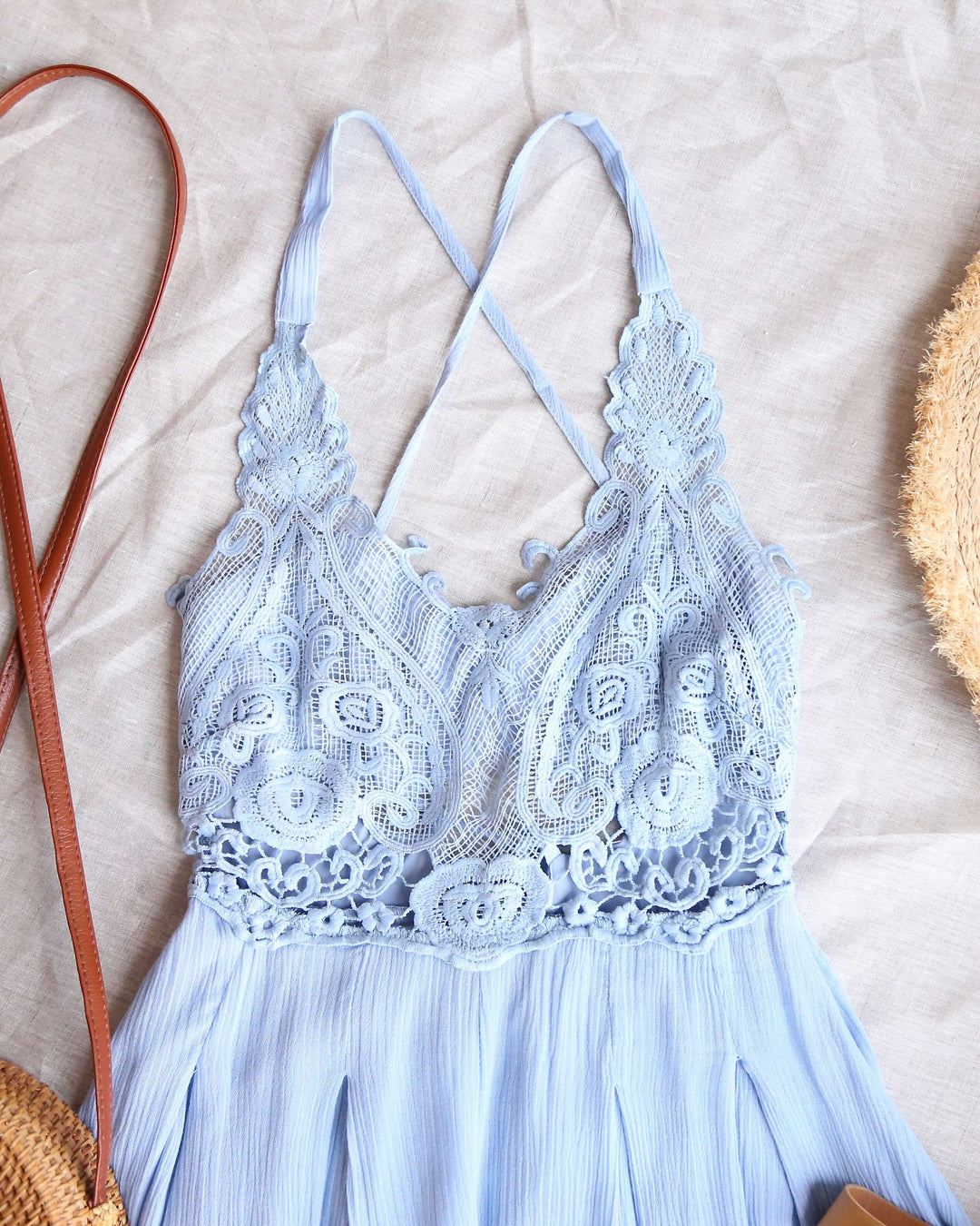 First Lace Winner Microfiber Romper - Blue