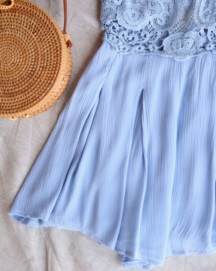 First Lace Winner Microfiber Romper - Blue
