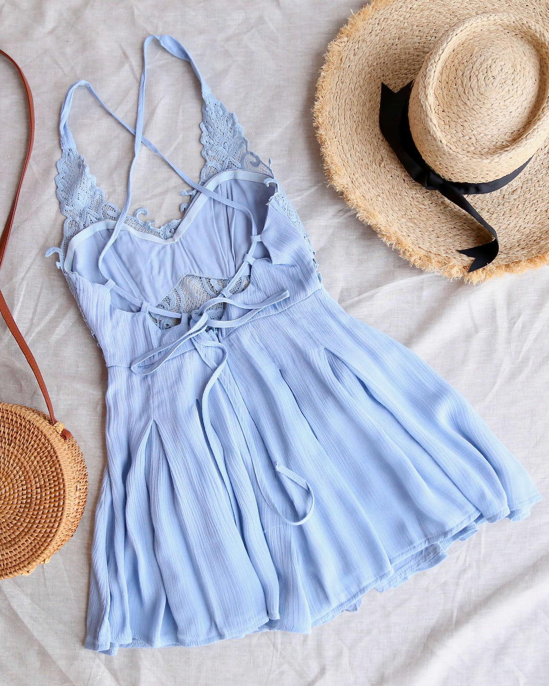 First Lace Winner Microfiber Romper - Blue