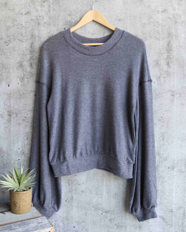 Free People - TGIF Pullover Sweater in Slate