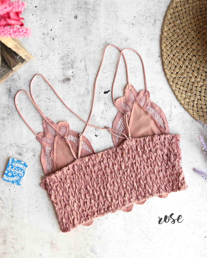 free people - FP ONE adella crochet lace bralette rose