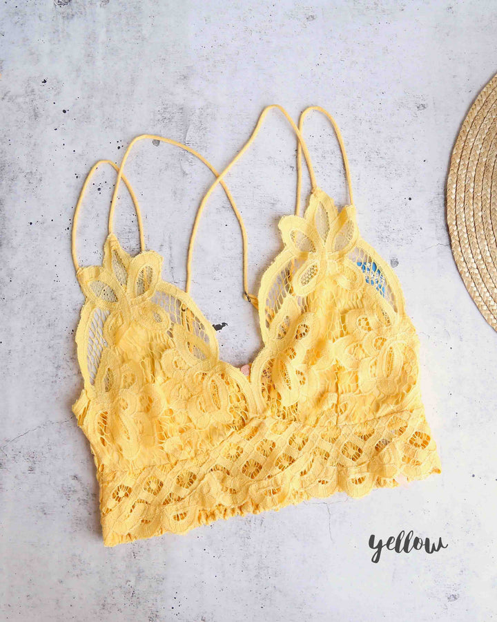 free people - FP ONE adella crochet lace bralette - YELLOW