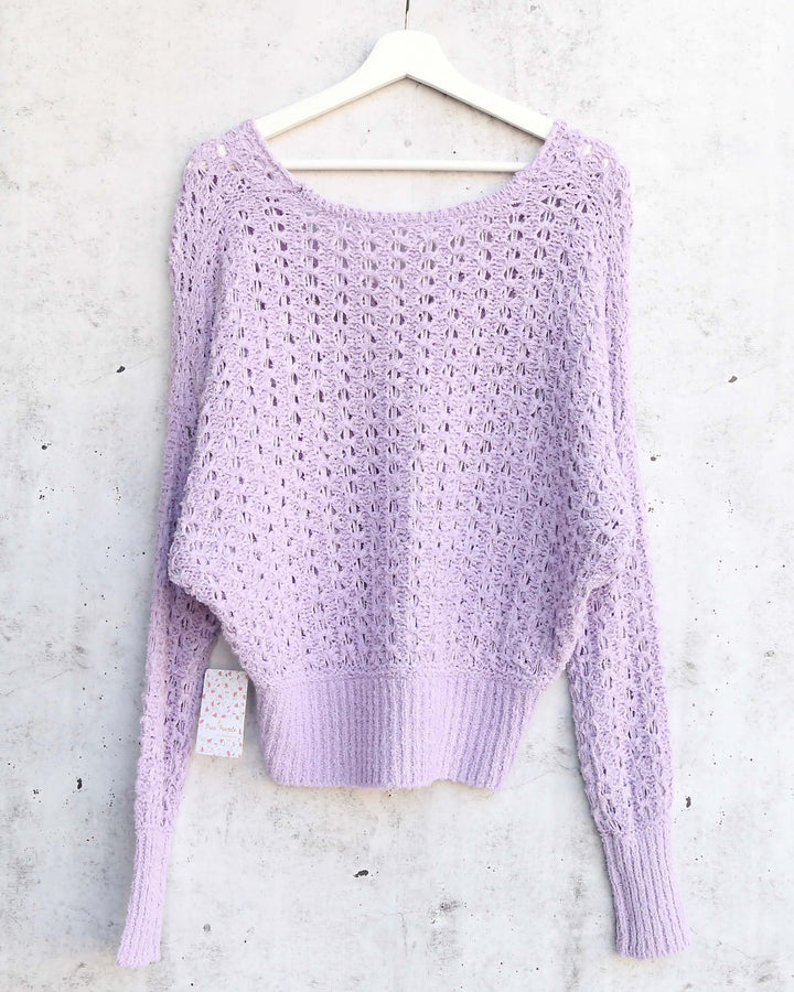 Free People Best Of You V Neck Sweater in Purple Moon