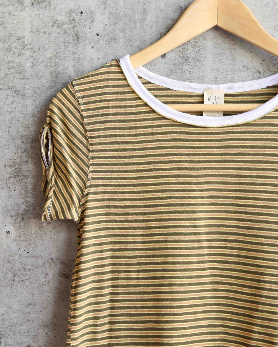 Free People - Stripe Clare Tee in Moss