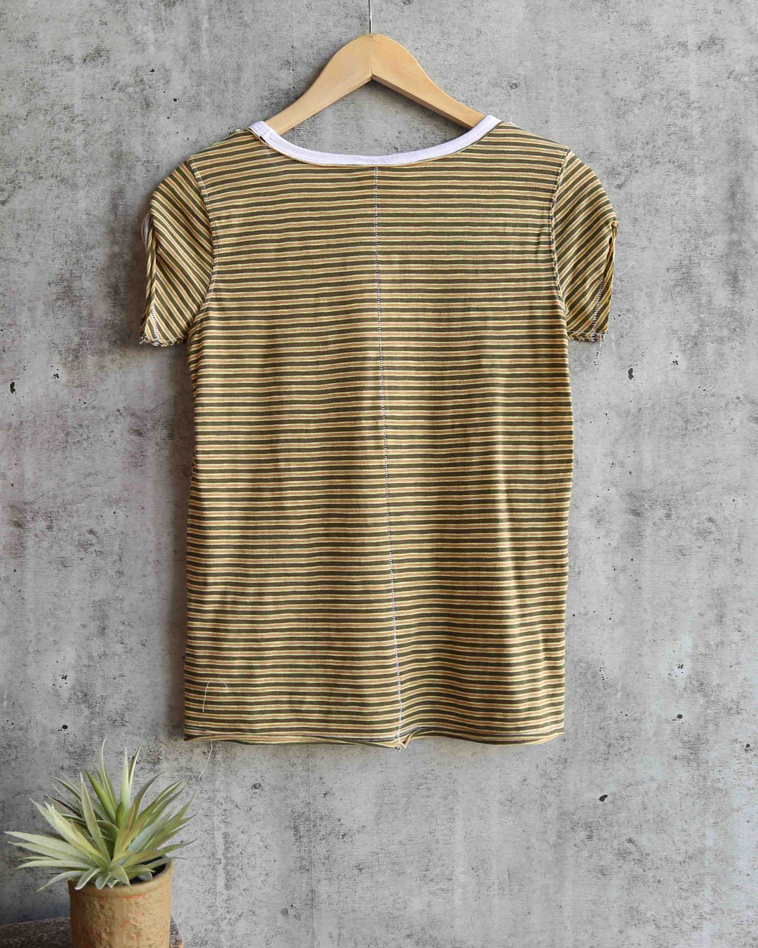 Free People - Stripe Clare Tee in Moss