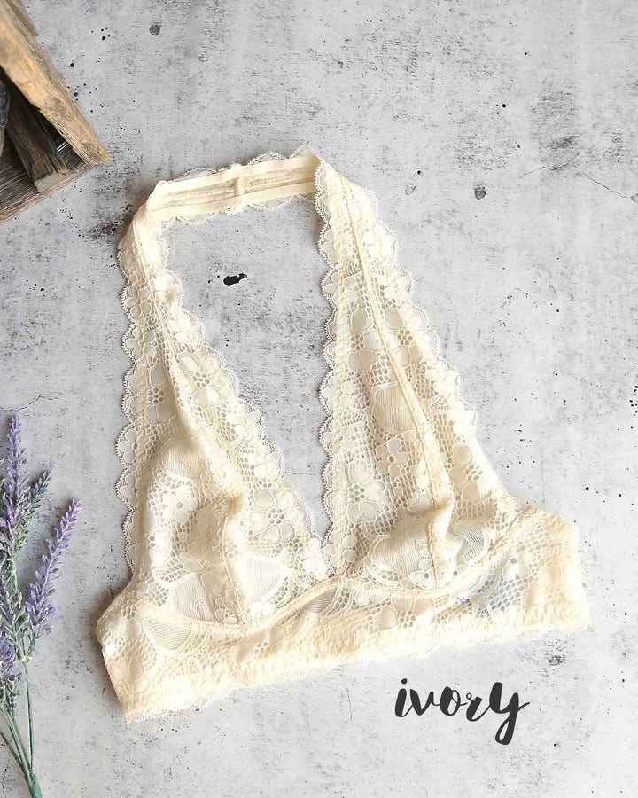 Free People - Intimately FP - Galloon Lace Halter Bralette in More Colors