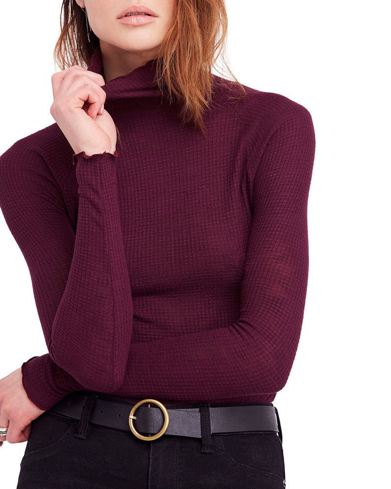Free People - Make It Easy Thermal Top in Plum