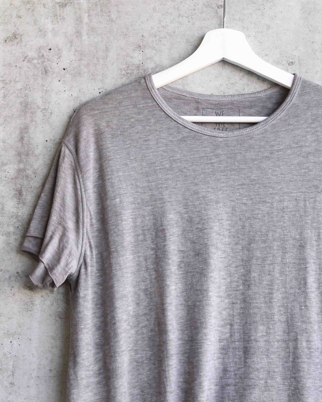 Free People - We The Free - Cloud 9 Frayed Hem Knit Tee in French Grey