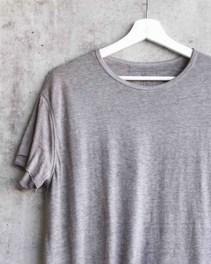 Free People - We The Free - Cloud 9 Frayed Hem Knit Tee in French Grey