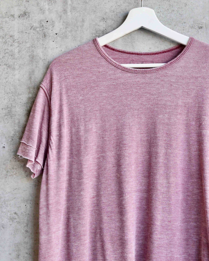 Free People - We The Free - Cloud 9 Frayed Hem Knit Tee in Sangria