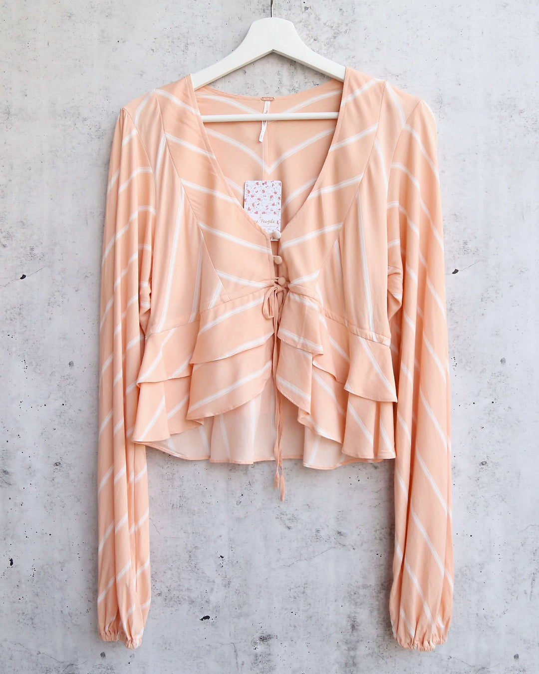 Free People - Samifran Ruffled Top - Peach