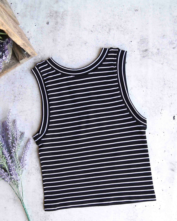 free people - Intimately FP Seamless Stripe Brami Crop Top - black/white