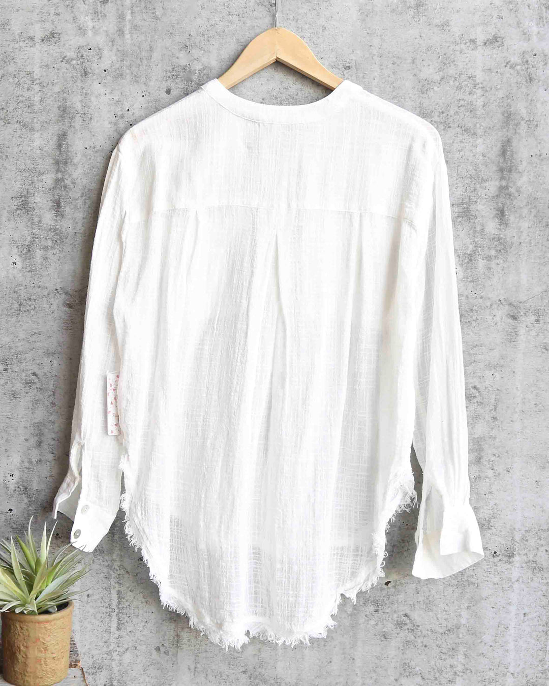 Free People - Talk to Me Lightweight Gauzy Button Down in Ivory