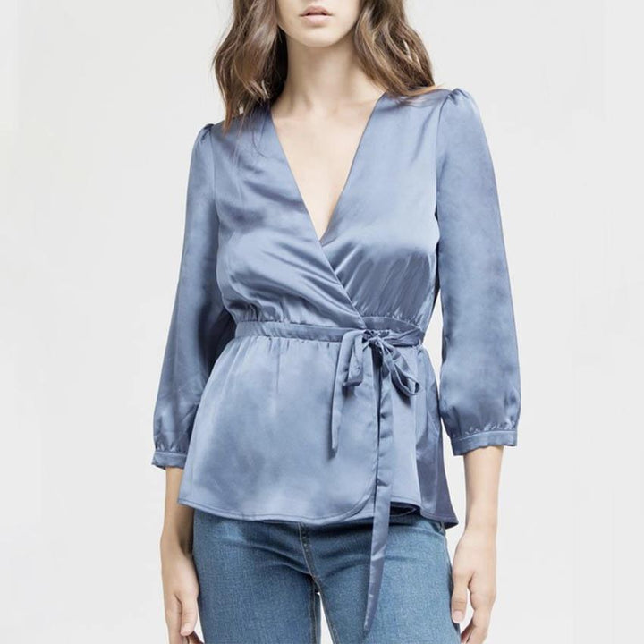 Satin Dream Top in French Blue