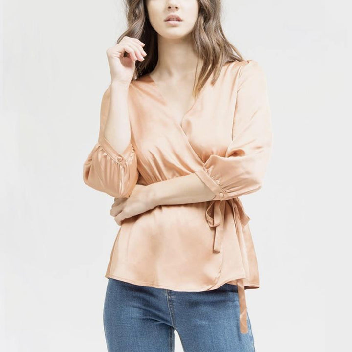 Satin Dream Top in Dark Salmon