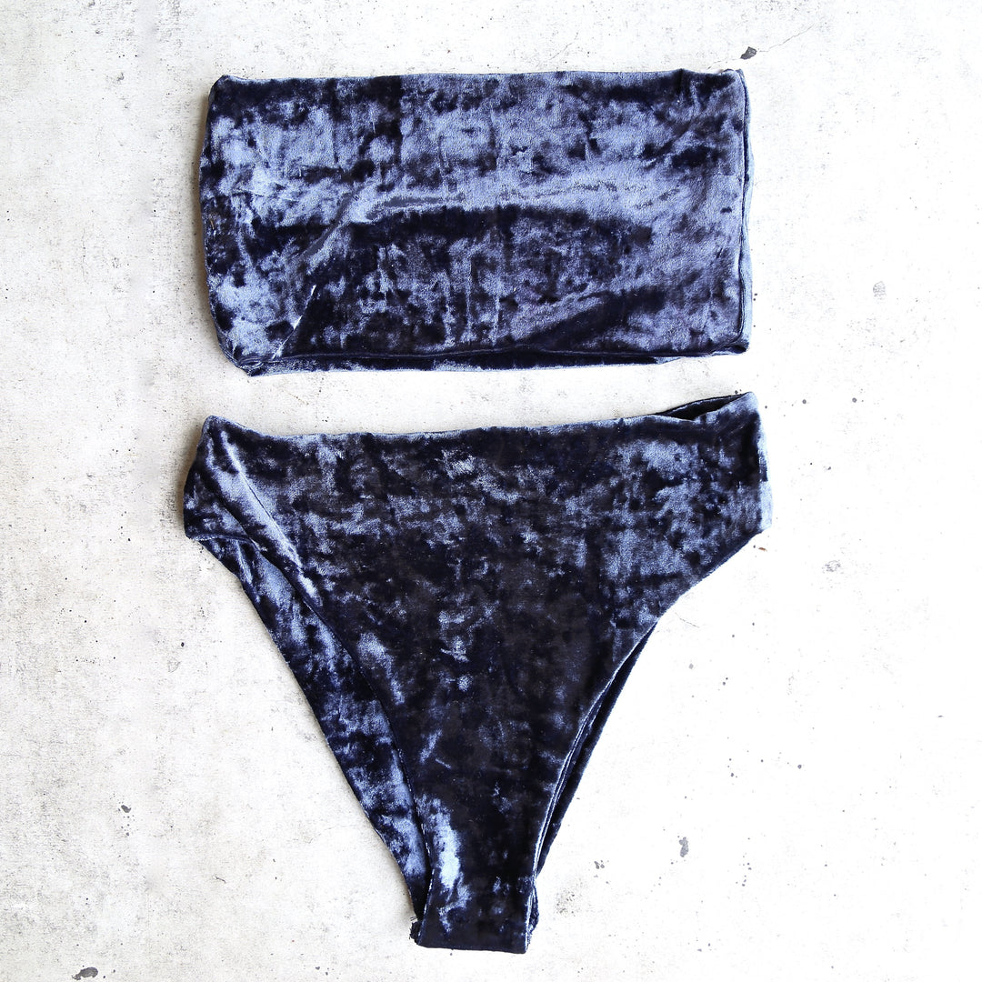 Reverse - Obscura Velvet High Waisted Bandeau Bikini Set in More Colors