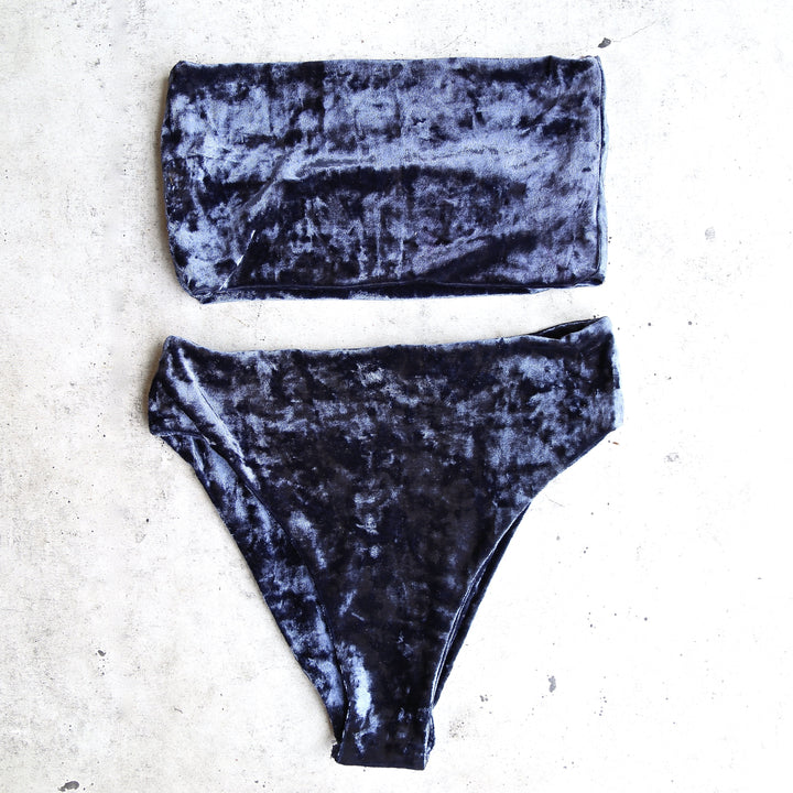 Reverse - Obscura Velvet High Waisted Bandeau Bikini Set in More Colors