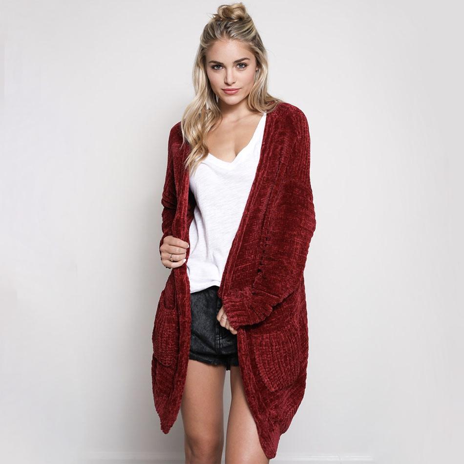 Textured Knit Shawl Cardigan in Burgundy