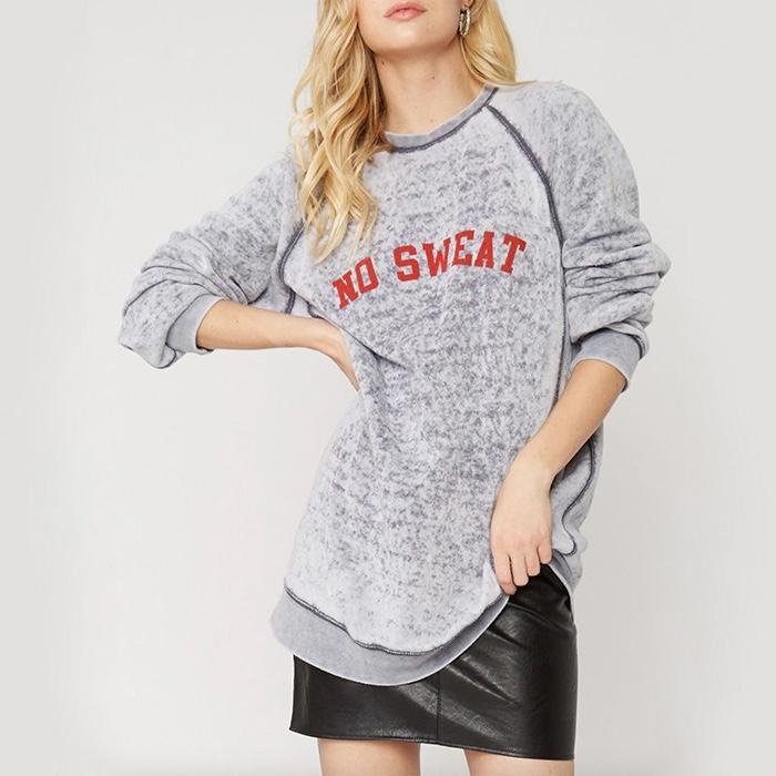 Sub_Urban Riot - No Sweat Burnout Wash Unisex Sweatshirt in Slate Grey