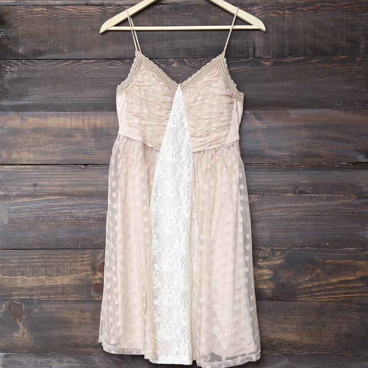 Final Sale - Ryu - Whimsical Wonder Light Beige Dress