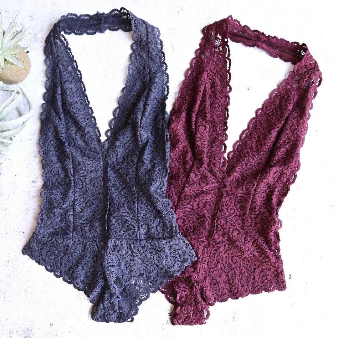 Scalloped Floral Lace Bodysuit in More Colors