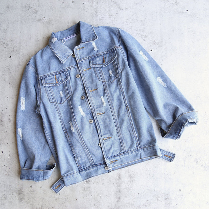 Distressed Denim Trucker Jacket