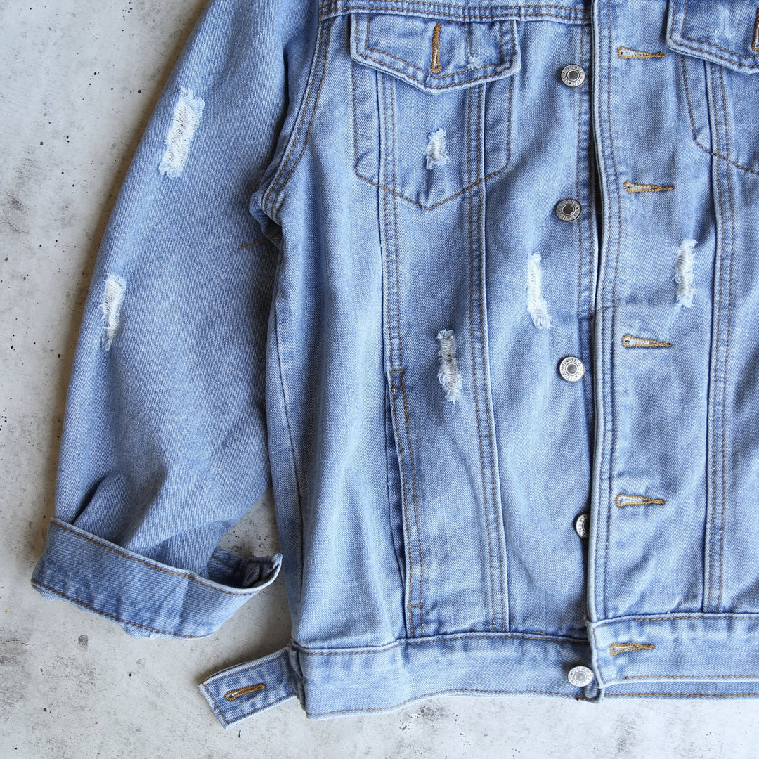 Distressed Denim Trucker Jacket