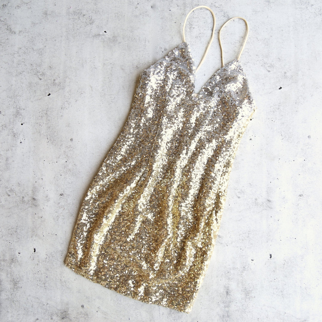 Golden Hour Ombre Sequin Bodycon Dress