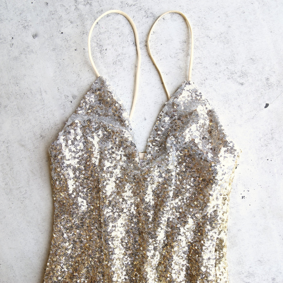 Golden Hour Ombre Sequin Bodycon Dress