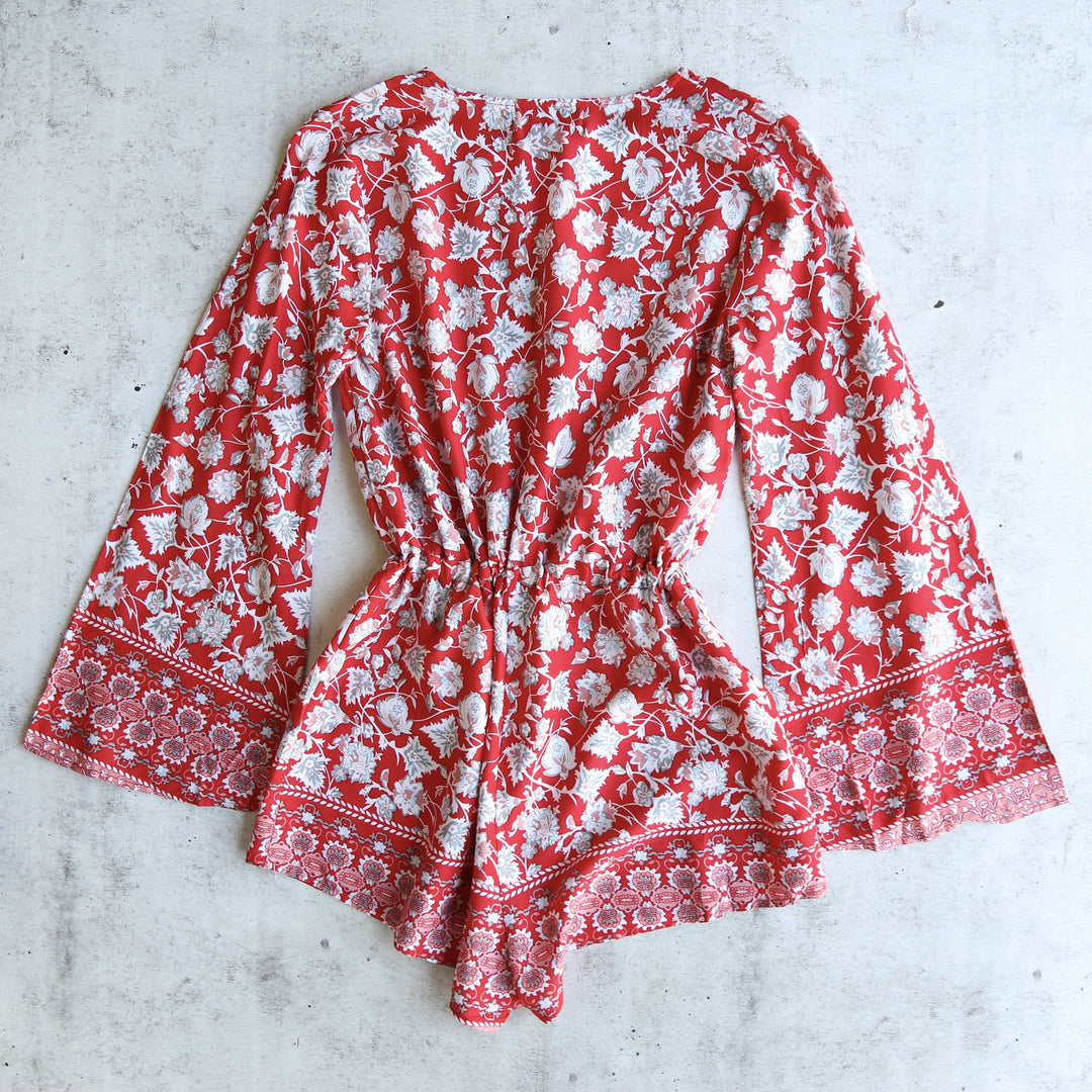 Reverse - Lola Romper in Red/Floral