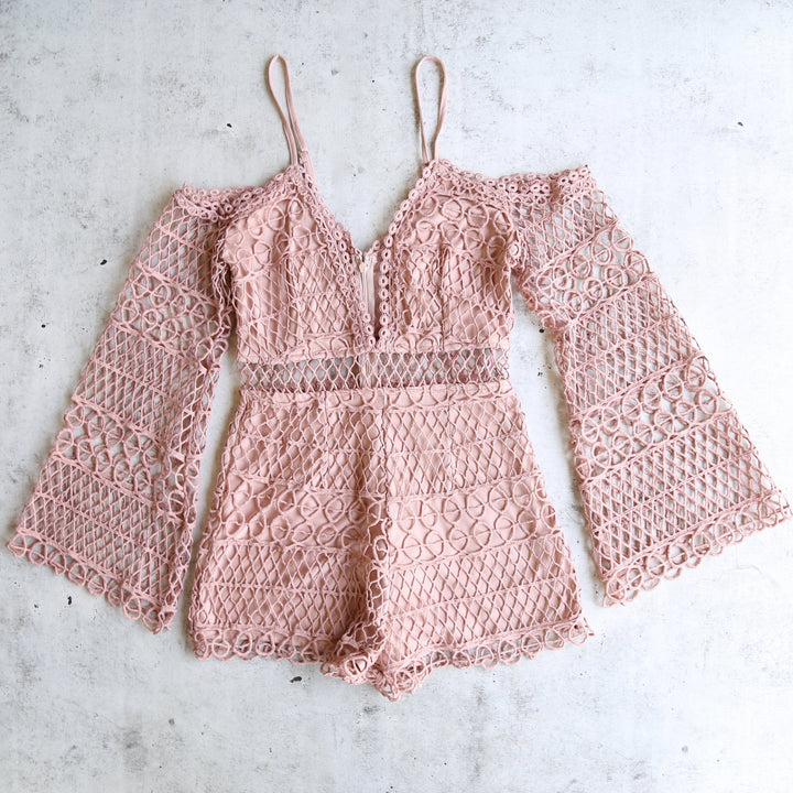 Final Sale - Bold Crochet Overlay Romper - More Colors