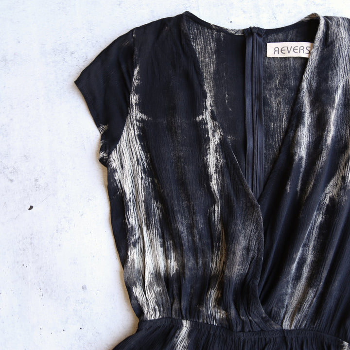 Reverse - Tie Dye Romper in Black
