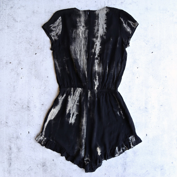 Reverse - Tie Dye Romper in Black