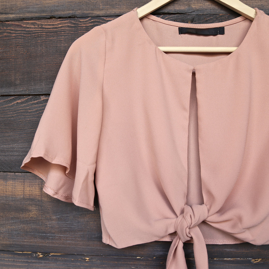 Key To My Heart Front Tie Crop Top in More Colors